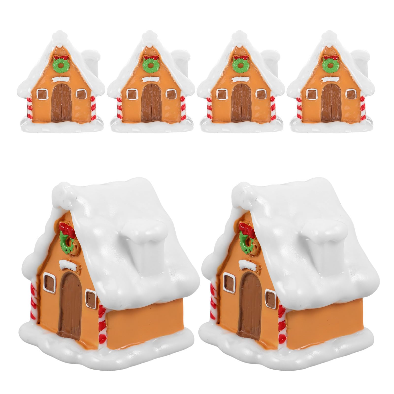 NUOBESTY 30 Piezas Adornos Navideños Mini Casa de Pueblo de Resina Realista