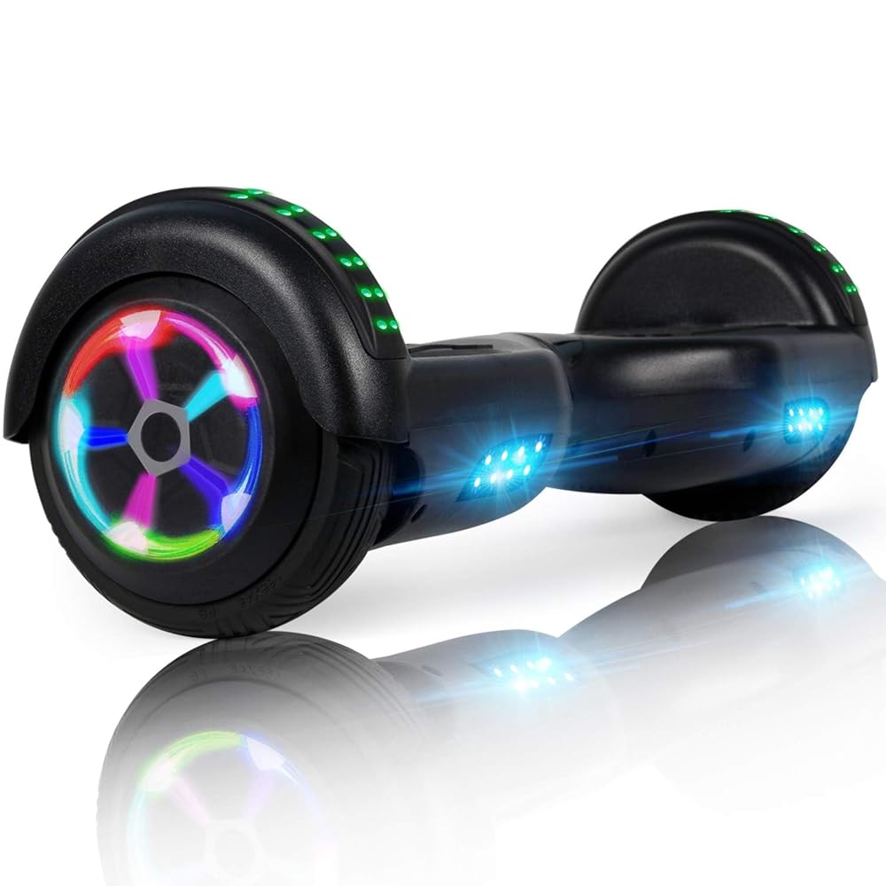 LIEAGLE Hoverboard, 6.5 Self Balancing Scooter Hover Board with Many Certified Wheels LED Lights for Kids Adults Black
