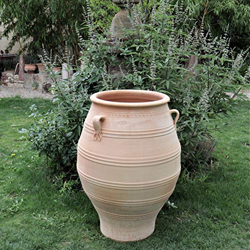 Palatina Werkstatt Terracotta Amphore Thymus 80cm - 100% Handgefertigtes Unikat - Exklusive winterfeste Amphore für den Garten- & Innenbereich