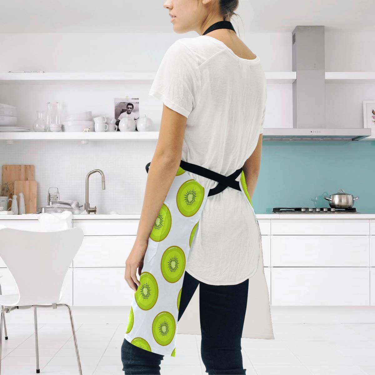 Grembiule Da Chef Professionale Regolabile Unisex - Verde Kiwi, Con Tasca, Tessuto Impermeabile E Lavabile | Per Cucina, Ristorante, Casa