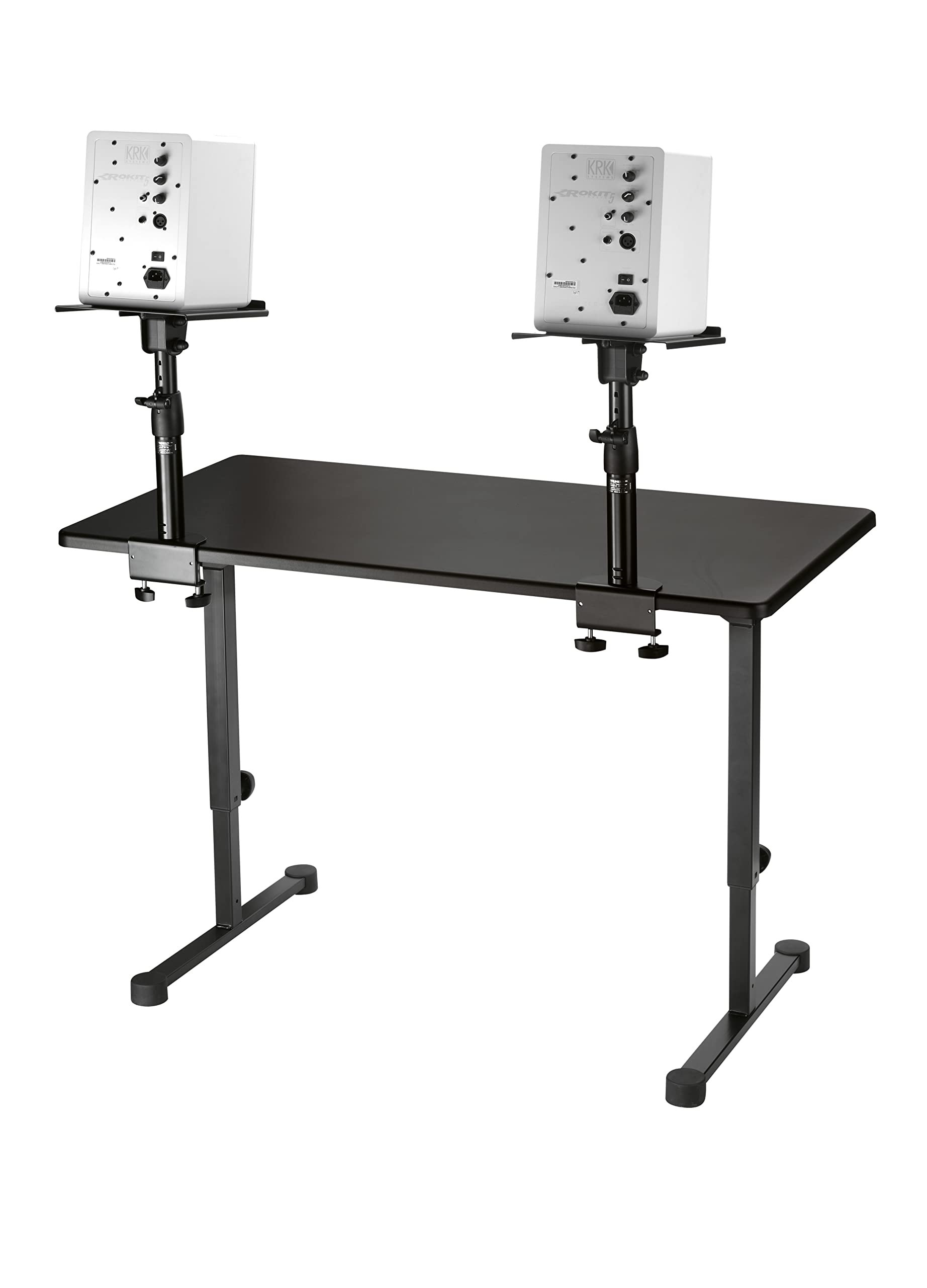 K&M 12170 DJ Tisch Schwarz - Klappbarer Eventtisch - Plattengröße 117 x 60 cm - schrittweise höheverstellbares Pult