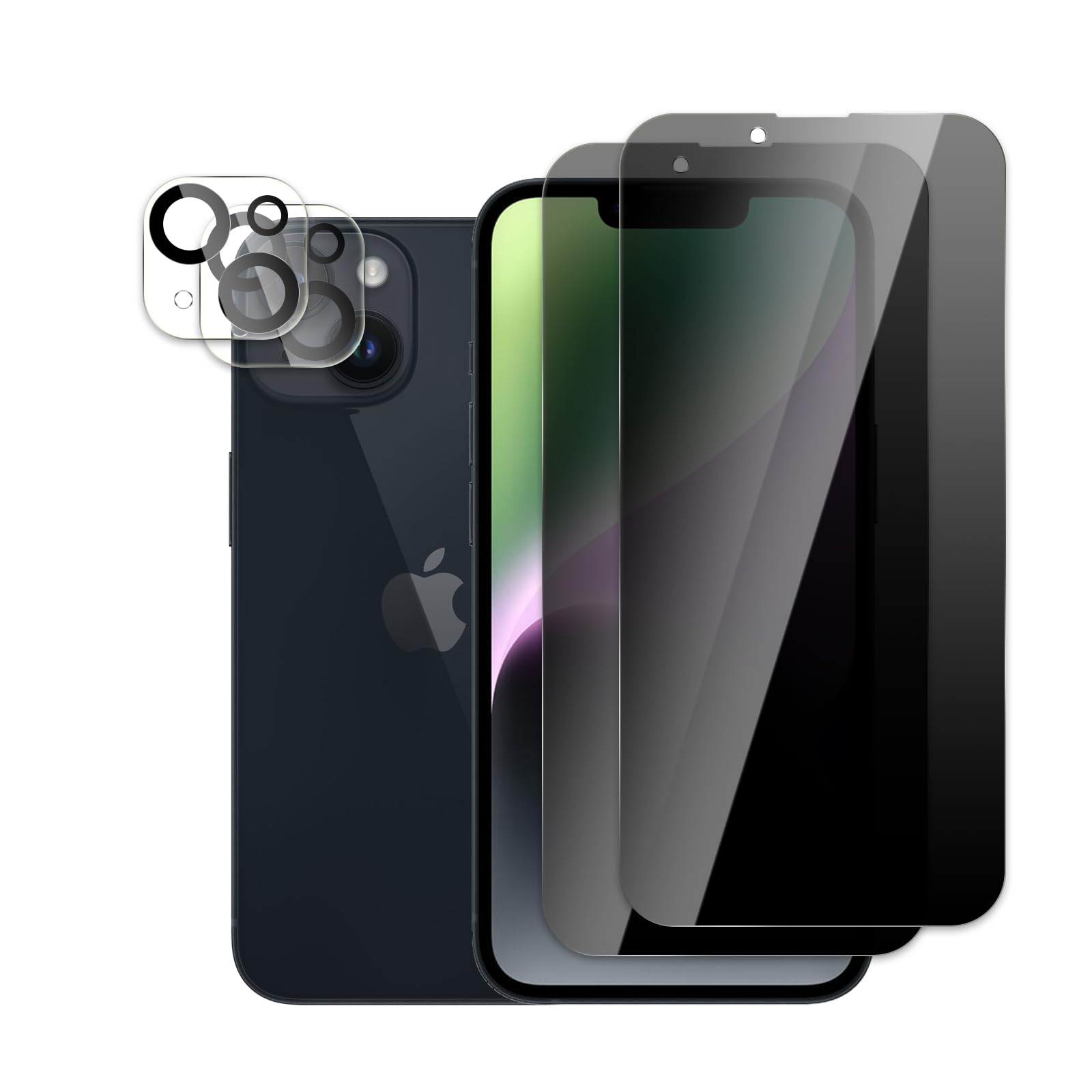 AYWLPP Privacy Pellicola Protettiva per iPhone 14 Pro Pollici, 2 Pezzi Pellicola in Vetro Temperato Film AntiSpy con 2 Pezzi Protezione Fotocamera, durezza 10H, Compatibile con Cover