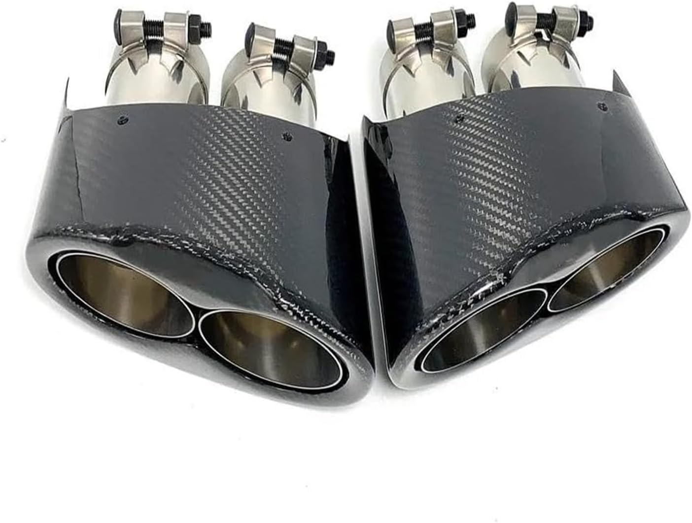 Exhaust Tip Cover Trims for S4 S5 S6 for RS3 RS4 RS5 RS6 RS7 Double Tube Exhaust Tip in 48-80MM Car Universal Nozzles System 1 Pair