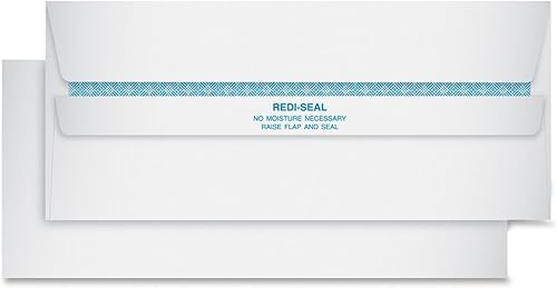 Vista 7 de Quality Park #10, sobres de seguridad Redi-Seal para negocios, autosellados, 24 libras, blanco, 500/caja (11218)