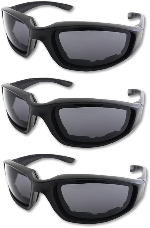 3 Pair Motorcycle Riding Glasses Padding Goggles UV Protection Dustproof Windproof Motorcycle Sunglasses for Outdoor Actives
