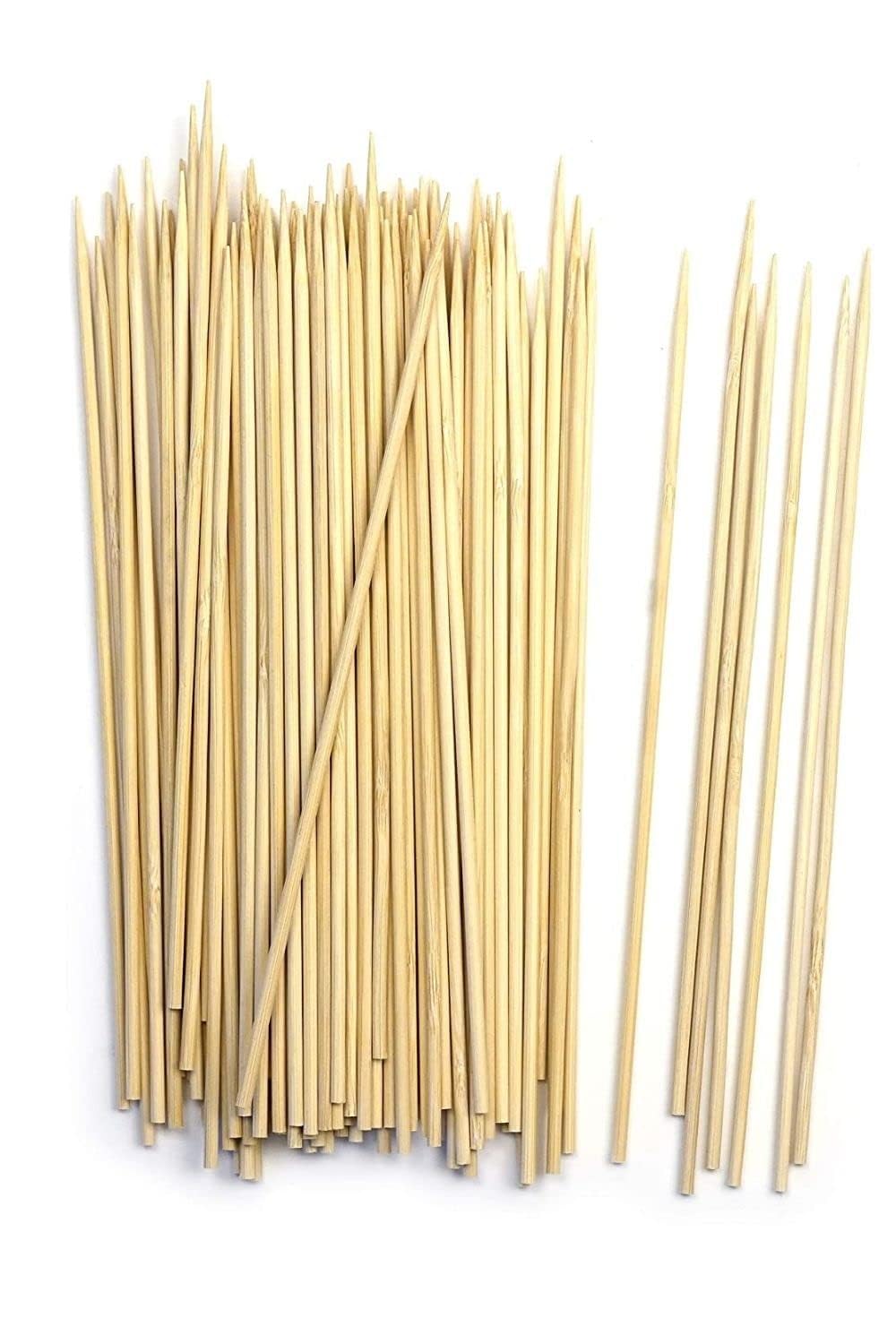 Royals [Pack of 60 Sticks, 10 inch, 2mm] Barbeque Skewers Sticks | Bamboo BBQ Skewer Sticks | Perfect for Grilling, Roasting & Party Treats | Ideal for Parties & Camping