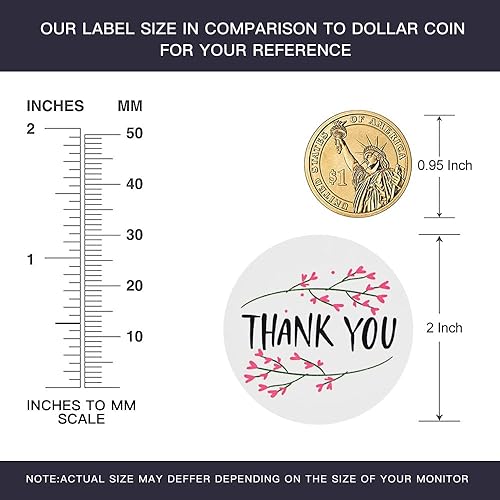 Miniatura 2 de 500 calcomanías de agradecimiento de 2 pulgadas, calcomanías de agradecimiento, calcomanías de agradecimiento para pequeñas empresas de 2 pulgadas,