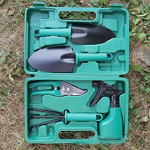 HASTHIP® 10Pcs Gardening Tools Kit with Carrying Case for Garden Home Patio, Stainless Steel Garden Tools Set, Durable Gardening Equipment, Garden Accessories