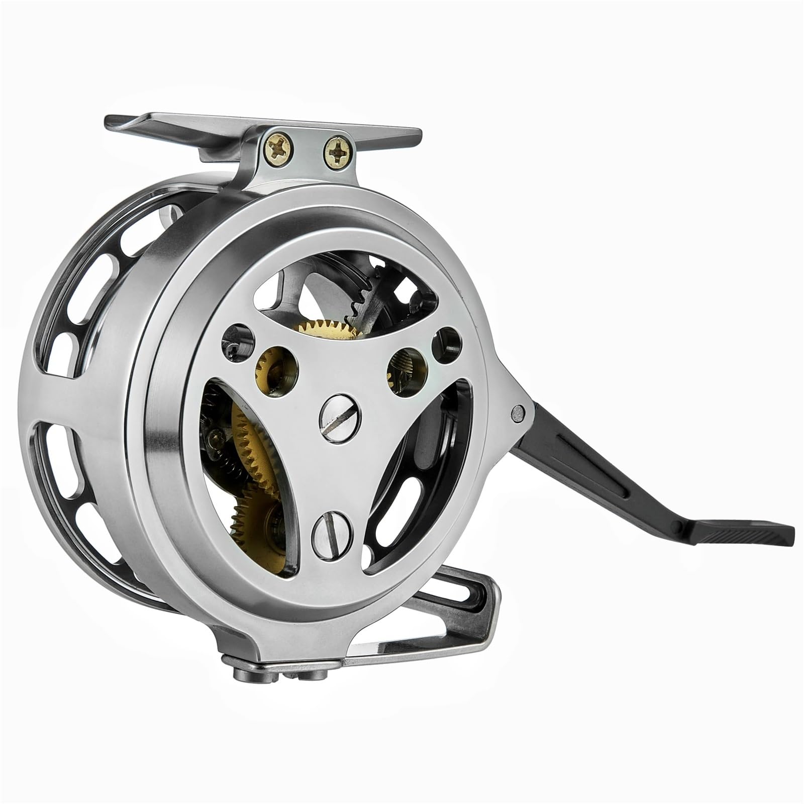 Mulinello,Mulinello Pesca Mulinello da Pesca a Mosca Automatico in Alluminio Lavorato CNC, Diametro Esterno 75 mm, Grande argano for la a NINFA in Acqua Dolce