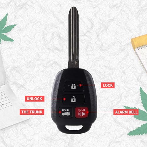 Miniatura 2 de Raryloy Reemplazo de llavero de control remoto de arranque para Toyota Corolla 2014 - 2019 Smart Keyless Entry Remote Car Key Fob HYQ12BDM H Chip