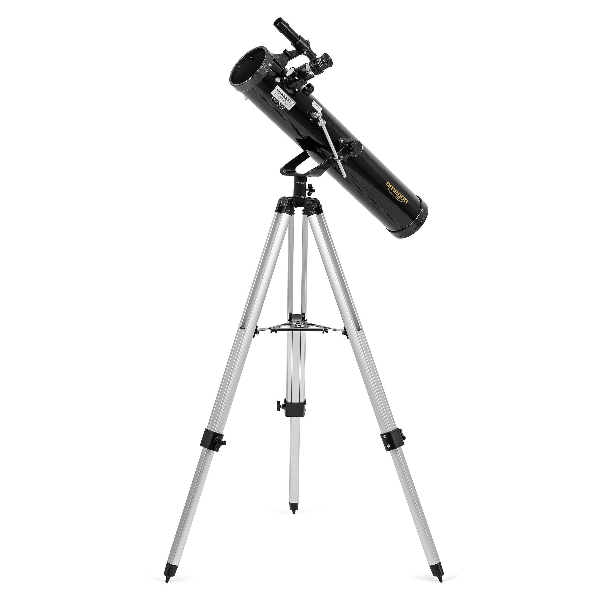 Telescopio Omegon N 76/700 AZ-1 | Telescopio a specchio per principianti | Montatura azimutale | Compatto e leggero | Per la Luna e i pianeti | Telescopio astronomico per giovani e adulti
