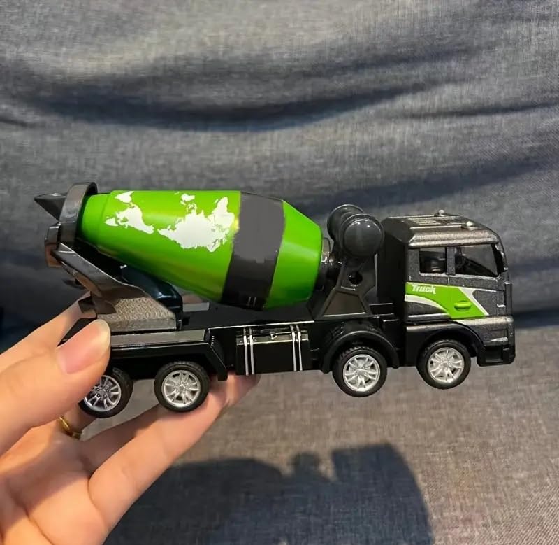Image of Unbreakable Friction Power Cement Mixture Truck with All Moving Parts Engineering Vehicle Model Excavator Construction Truck Toy for 3+ Years Old Kids Boys Girls