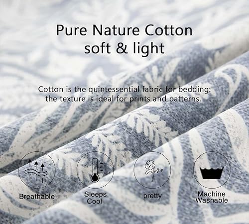 Miniatura 6 de Juego de funda de edredón tamaño California King, funda de 104 x 96 pulgadas + 2 fundas de almohada, juego de ropa de cama de algodón con patrón