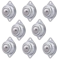 Vista 1 de XiKe Paquete de 8 rodamientos de transferencia de bolas de rodillo de 1 pulgada, unidad de transferencia de bolas de acero cromado duro con rodillos