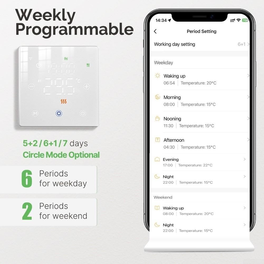 Thermostat de chaudière WiFi à contact sec pour tuya App Control WiFi