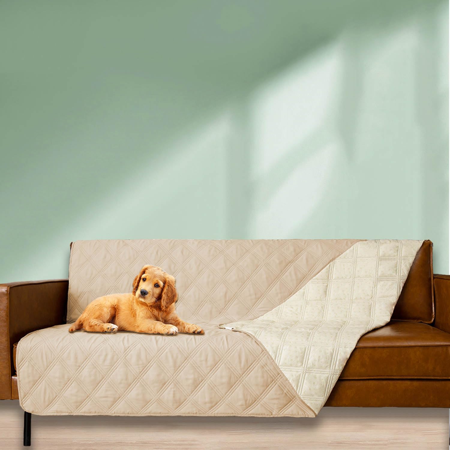 Ameritex Funda Impermeable para Cama de Perro, Manta para Mascotas con Parte Trasera Antideslizante para Muebles, Cama, sofá