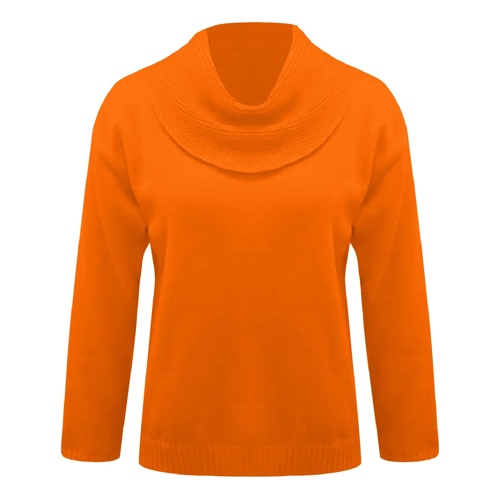 Cowl Neck Sweater for Women Cashmere Knit Warm Winter Sweaters Long Sleeve Slim Fit Elegant Pullover Tops Jumpers