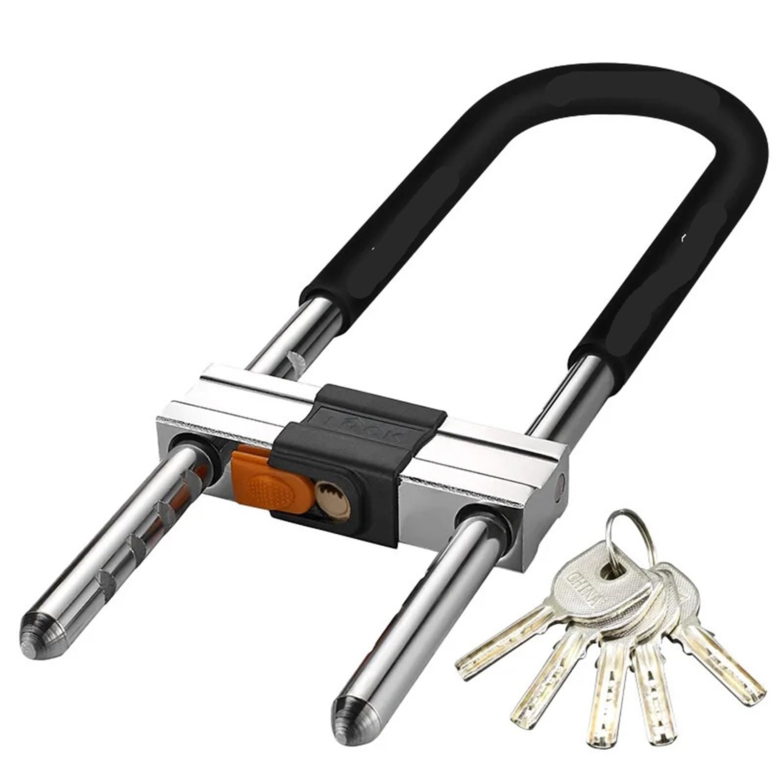Extension de serrure de porte en verre en forme de U anti-cambriolage alliage
