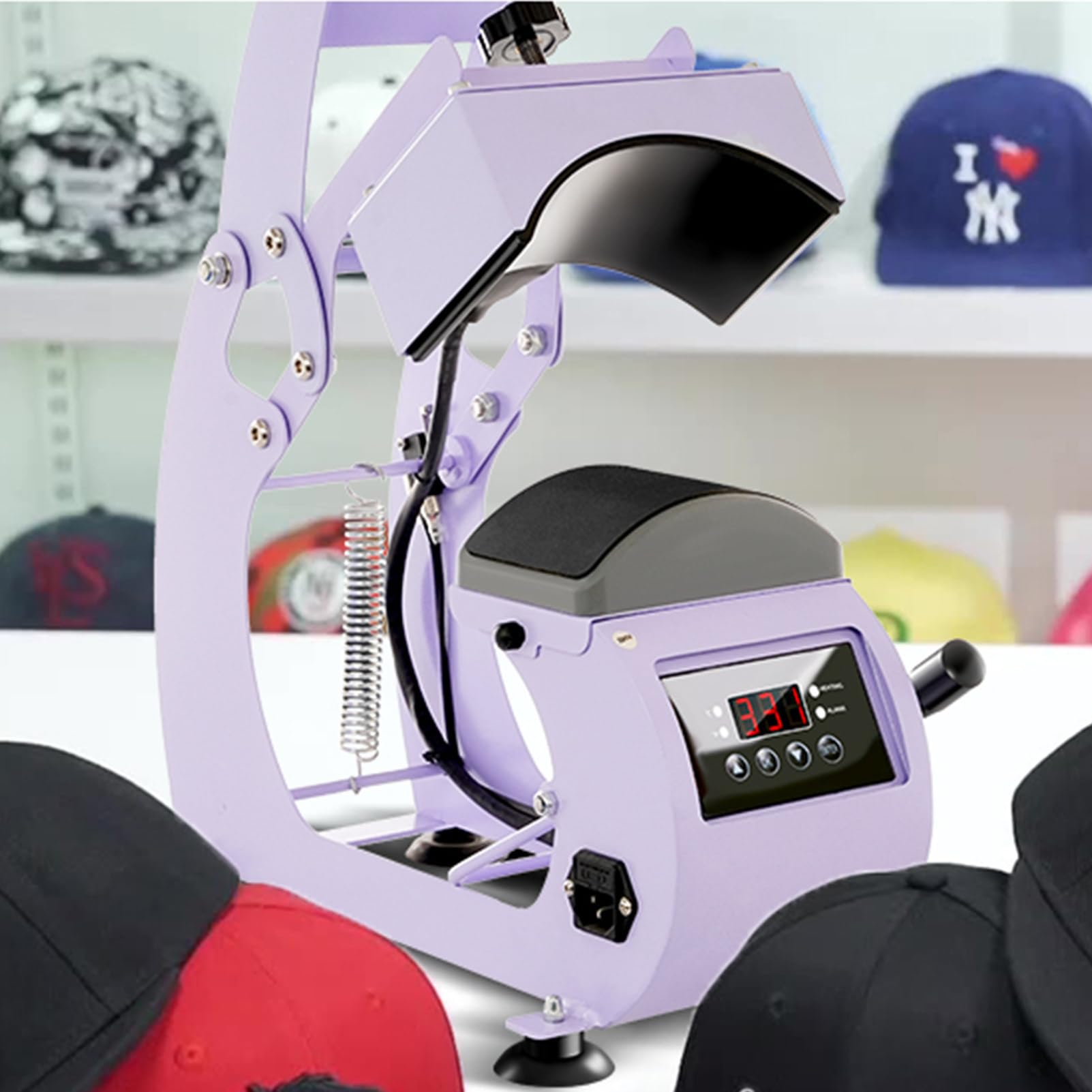 Presse à chaud portable pour chapeaux et casquettes à clapet 550W
