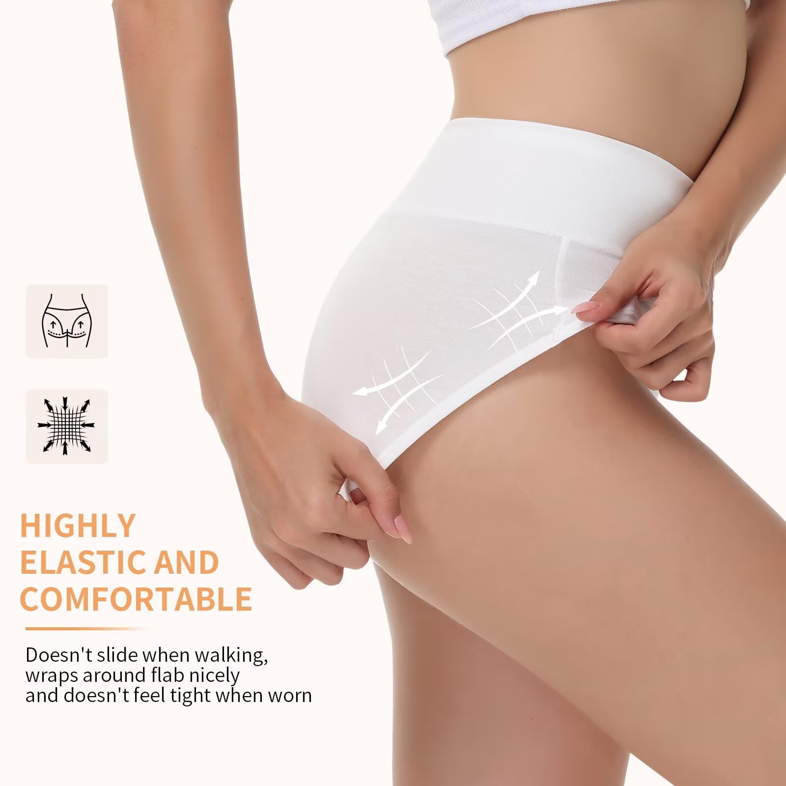 NUOZA Mutande Donna Cotone Vita Alta Slip Pacco da 5 Intimo Culotte Donna Mutandine Elastico Pancia Piatta Underwear