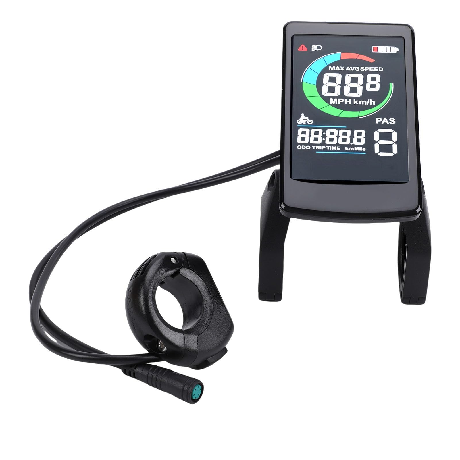 Naroote Wasserdichter E-Bike-Bedienfeldbildschirm, Fahrrad-Tachometer, Bedienfeld mit 5-poligem Anschluss, Ideal für G340 G320 Mittelmotor