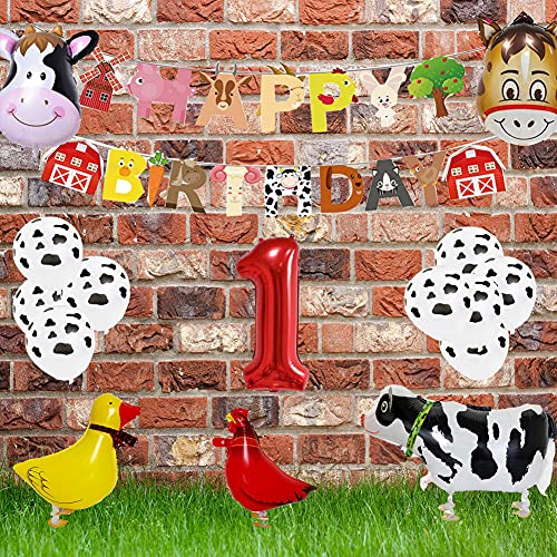 image for DXary Farm First Birthday Decorations, Farm Animals Party Decor ONE Fo