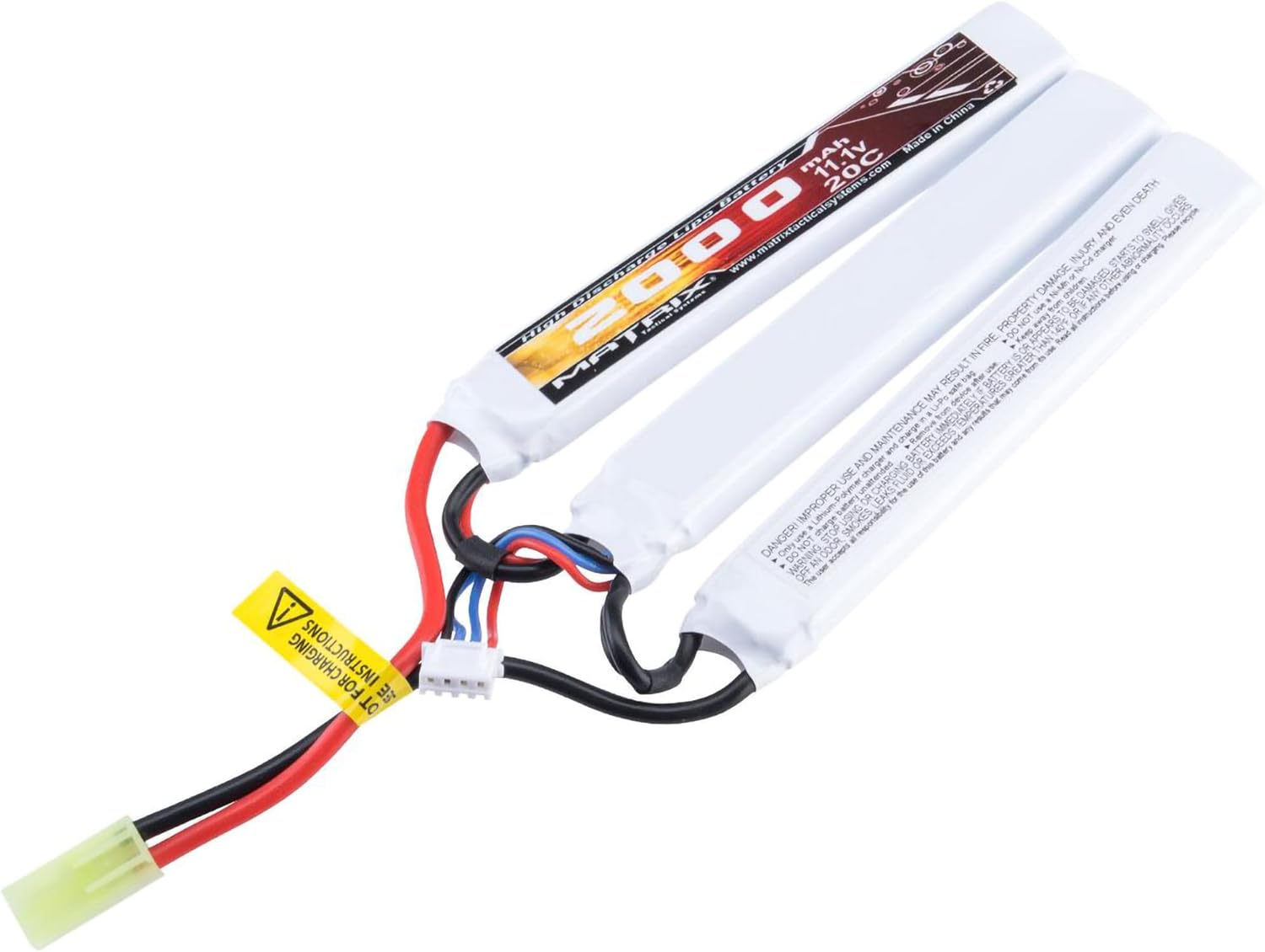 Evike Airsoft - Matrix High Performance 11.1V Butterfly Type Airsoft LiPo Battery (Model: 2000mAh - 20C / Small Tam)
