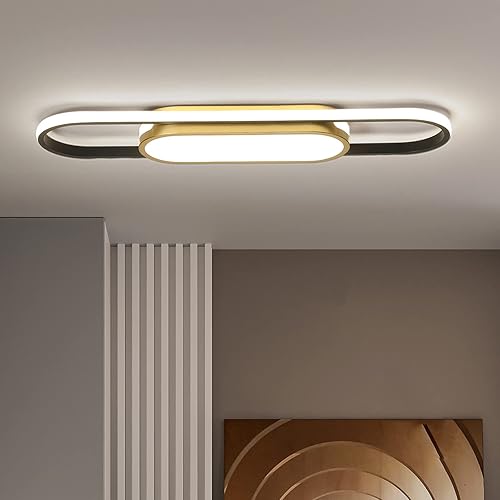 Miniatura 10 de Tioolo Modernas luces LED lineales de techo regulables con control remoto de acrílico de 2.3 pies, accesorios de iluminación de techo para sala de