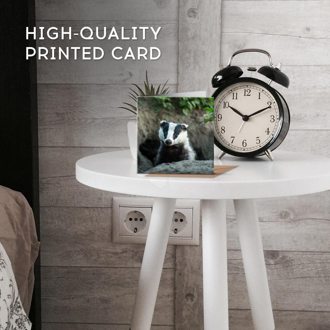 1 Carte De Vœux (insert Photo) – Badger Sett Animal Sauvage