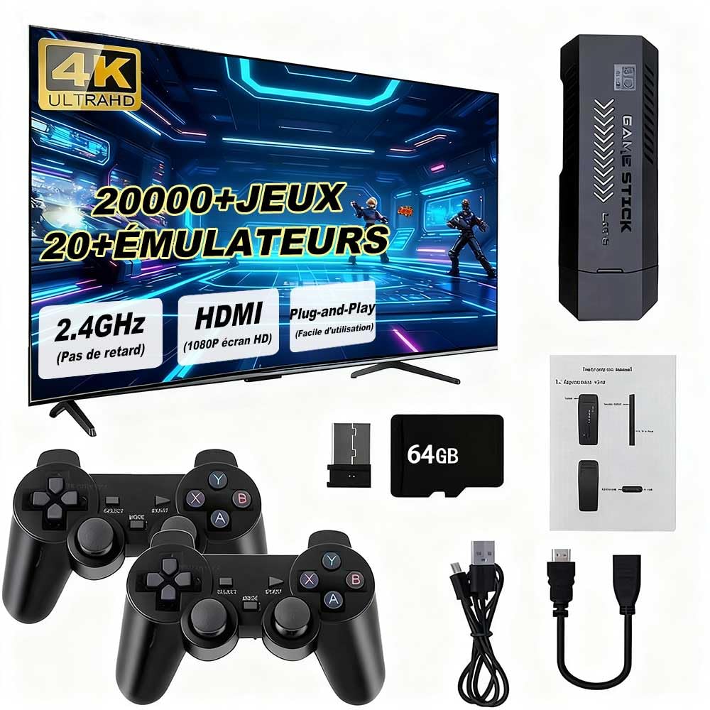 M8, Console de Jeu rétro avec 2 manettes sans Fil et Plus de 20 000 Jeux, est Le Cadeau Parfait pour Les Enfants et Les Adultes.