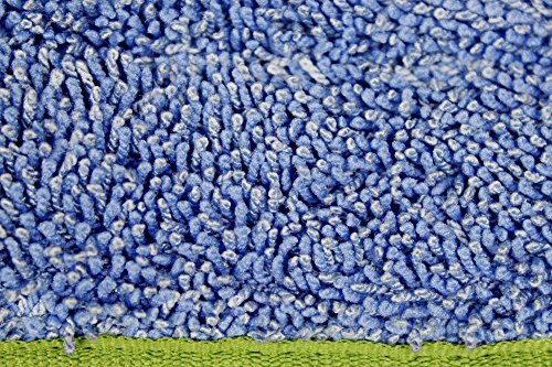 Image of CleanAide Twist Yarn Microfiber Mop Pads with Built-in Scrubber for Spot Cleaning, Reusable Flat Mop Heads for Wet or Dry Use, Safe on Most Floors, Machine Washable, 24 Inch, 6-Pack, Green