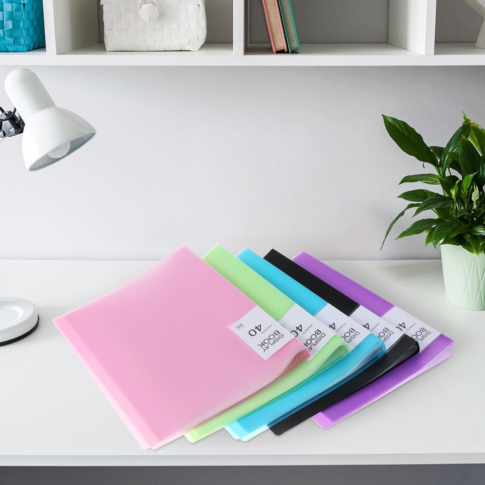 Tofficu 5piezas Carpeta con Fundas Transparentes de Plástico Organizador de Papeleo para Documentos Bolsillo de Carpeta para Material de Oficina de Arte