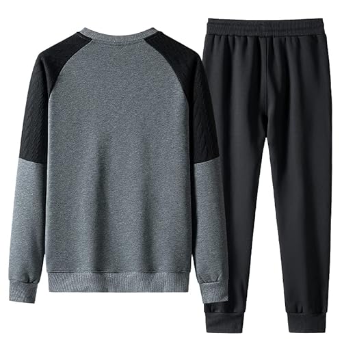 Jinfuhao Spring Autumn Tracksuit Men Sweatshirt And Sweatpants 2 Piece Set Male Sports Set Running Suit Cotton Outfit Set Ntz47 Gray9 Xl #TOP2
