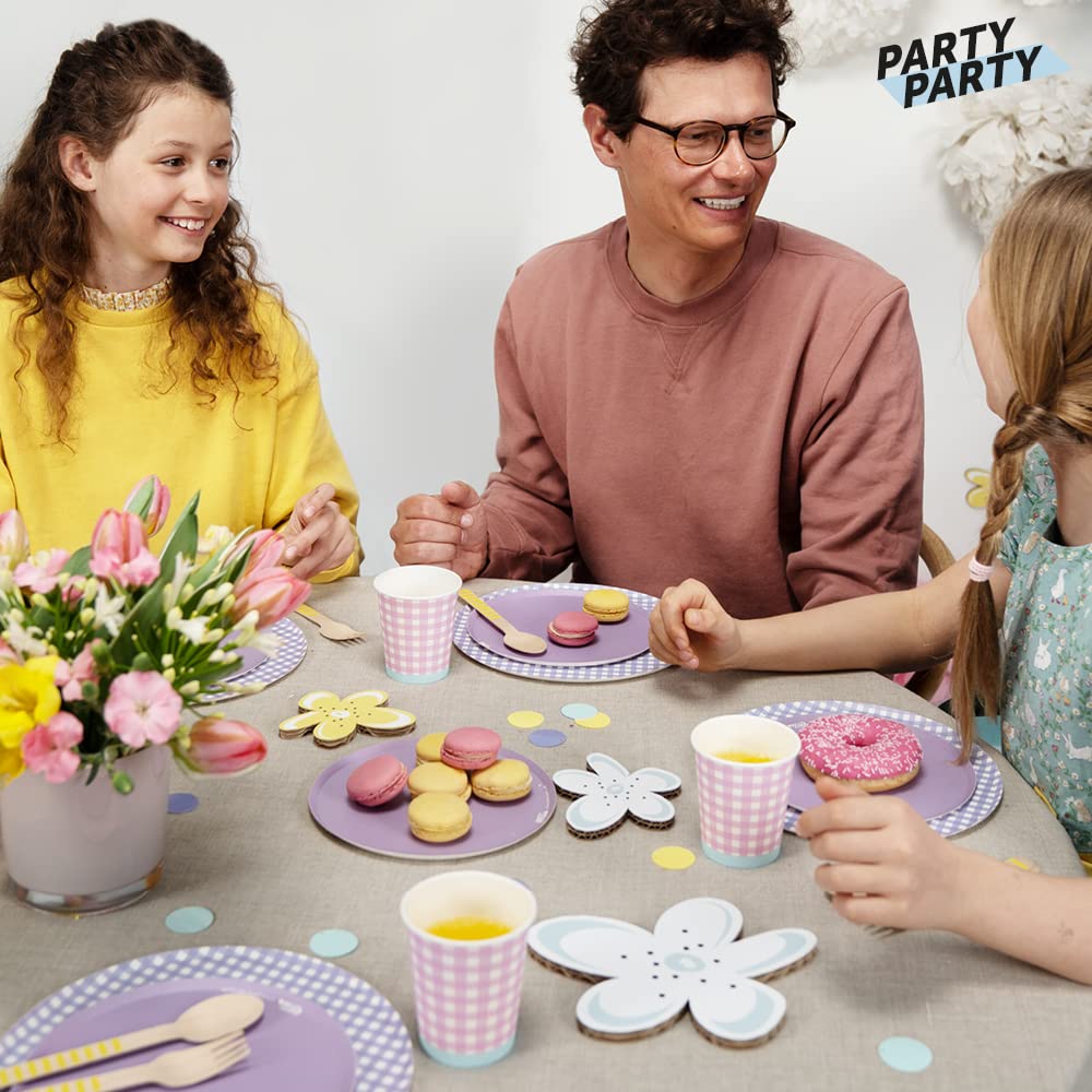 PARTY PARTY Gingham, Vichy, 24-delige partyserviesset voor 8 gasten ( papieren bekers, kartonnen borden, dessertborden), rood, geruit, Kerstmis, picknick, verjaardag, feest PARTY PARTY Gingham, Vichy, 24-delige partyserviesset voor 8 gasten ( papieren bekers, kartonnen borden, dessertborden), rood, geruit, Kerstmis, picknick, verjaardag, feest