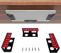 Vista 1 de IFCASE Soporte para laptop debajo del escritorio con adhesivo y tornillo, soporte de aluminio duro debajo del escritorio para laptop, Mac Mini, Negro