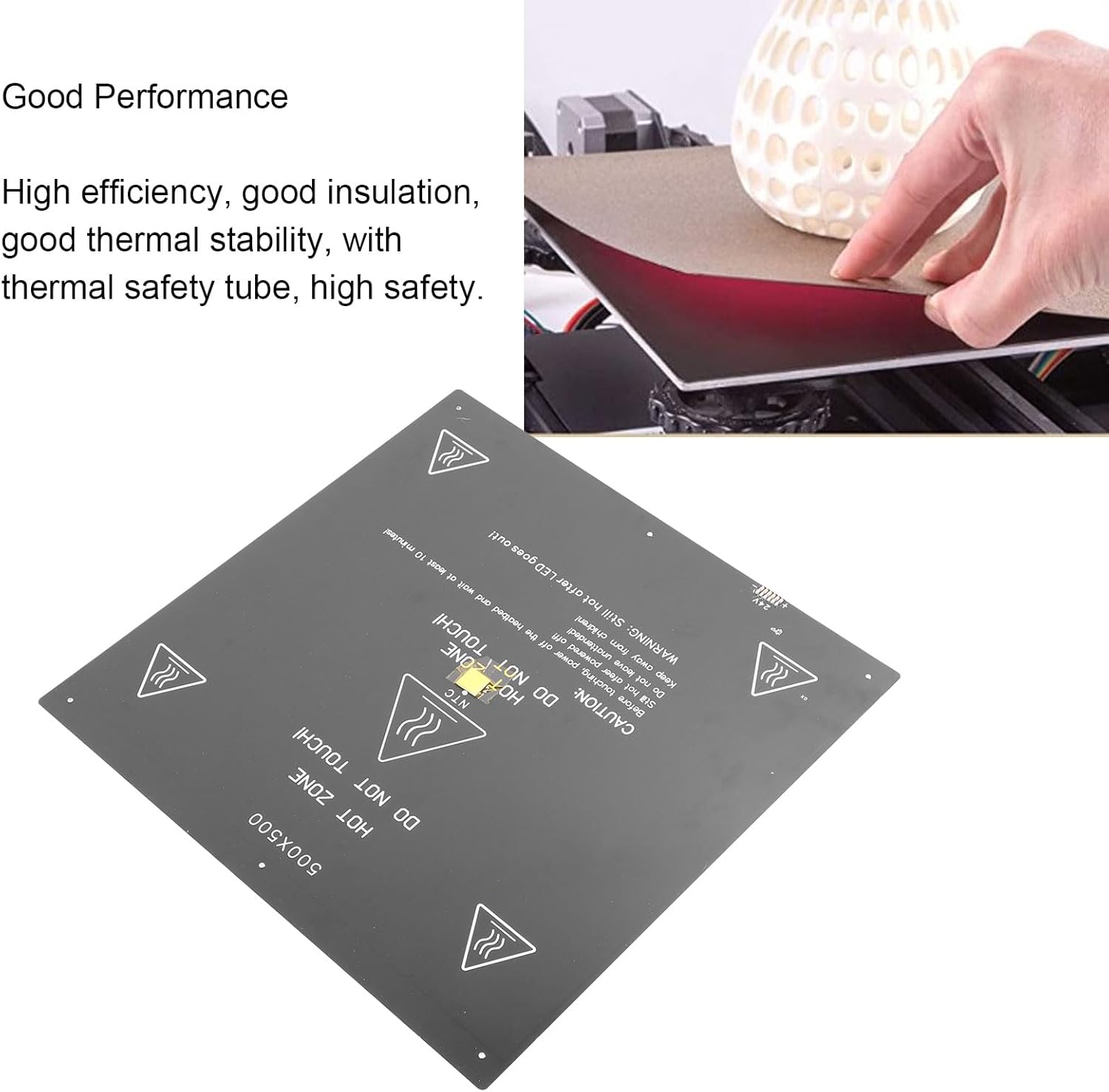 Pssopp 3Dプリンター熱ベッド 高性能なアルミニウム合金製 24V 350W 500x500mm 3Dプリンターヒーター 快適
