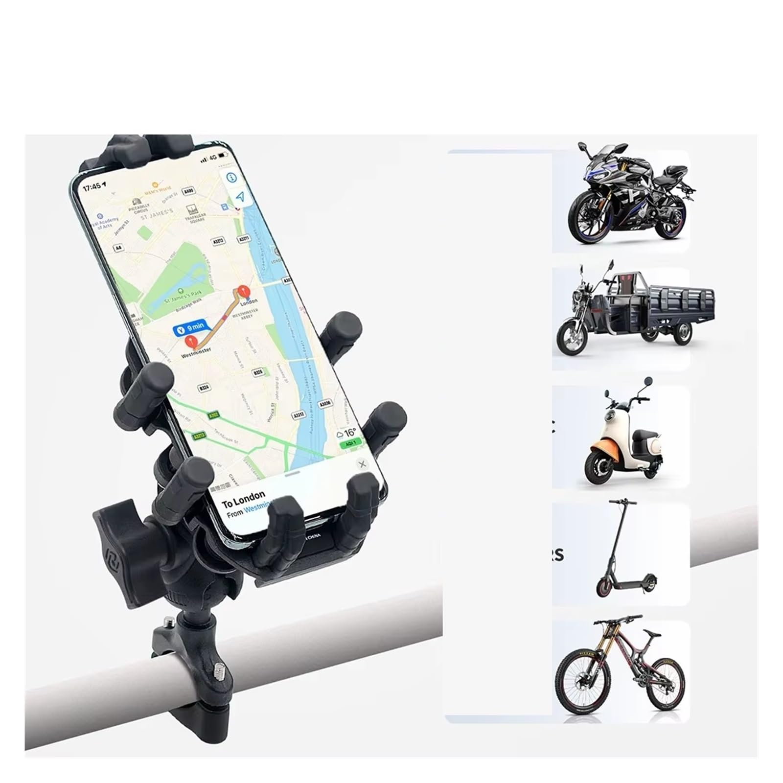 Staffa Navigazione GPS Supporto Per Cellulare In Lega Alluminio Moto Mountain Bike Manubrio Elettrico Telaio Fisso Ammortizzatore IPhone Supporto Gps Moto