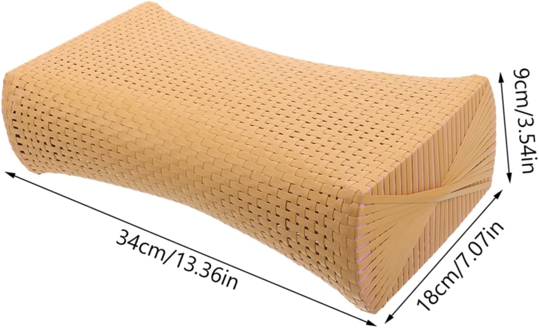 VOSAREA PVC Lumbar Pillow Sauna Pillow Simulated Rattan Breathable for Elderly