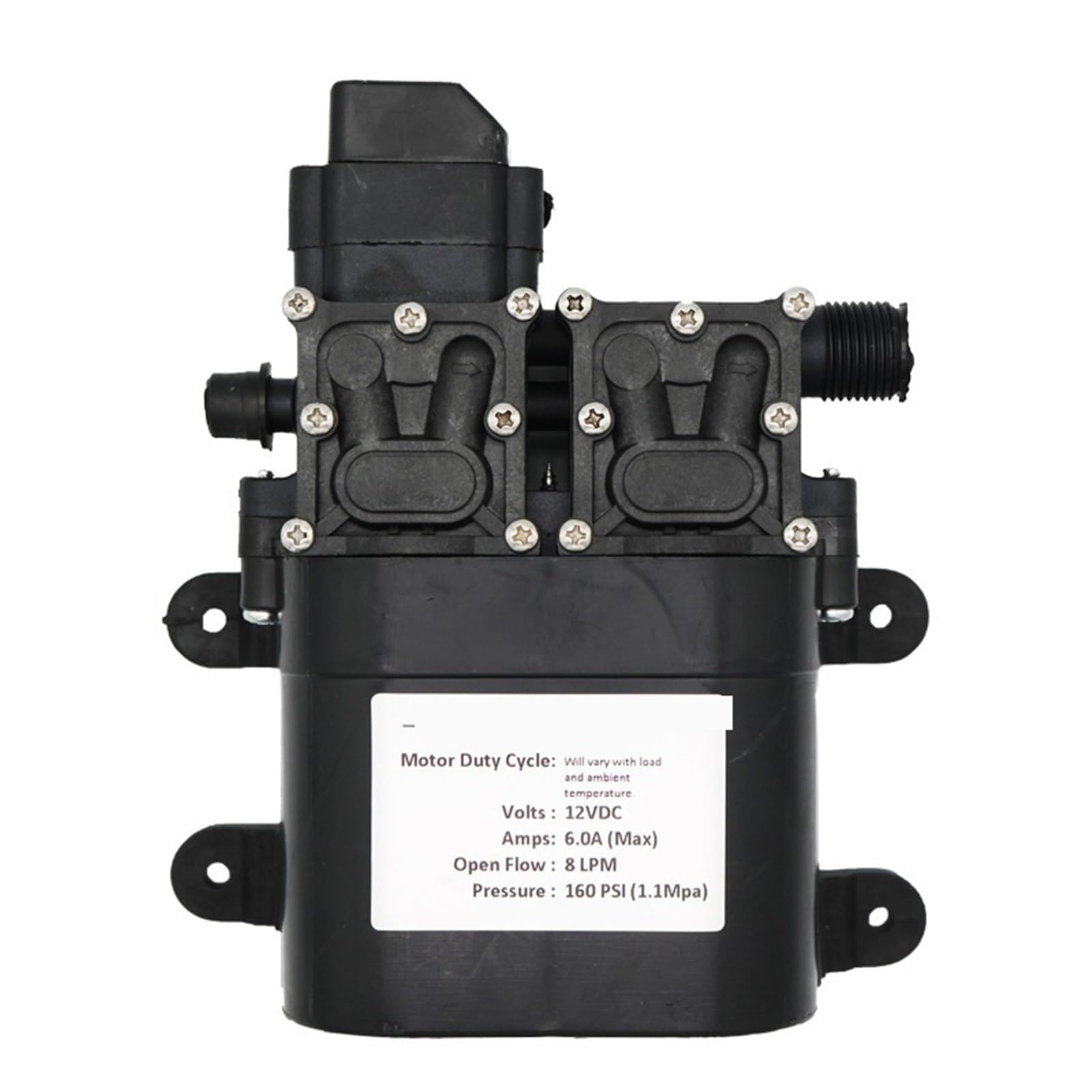 Amrttwy One Color Diaphragm Pump, Diaphragm Pumps 12V 8L/Min Self-Priming Robust High Pressure Water Pump