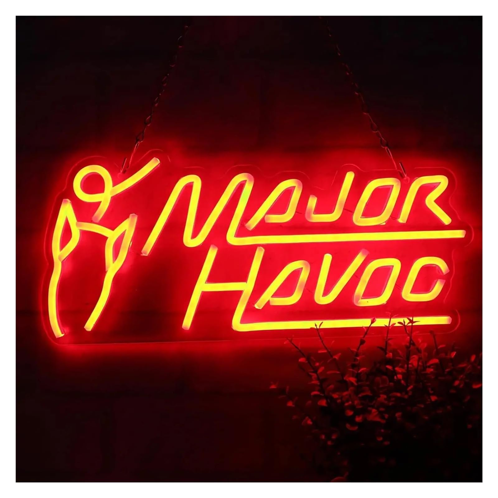 LEMST Sign Lamp Major Havoc Neon Signs, Dimmable for Party Bar Shop Salon Art Wall Decor Personalization 18.5cmх42cm