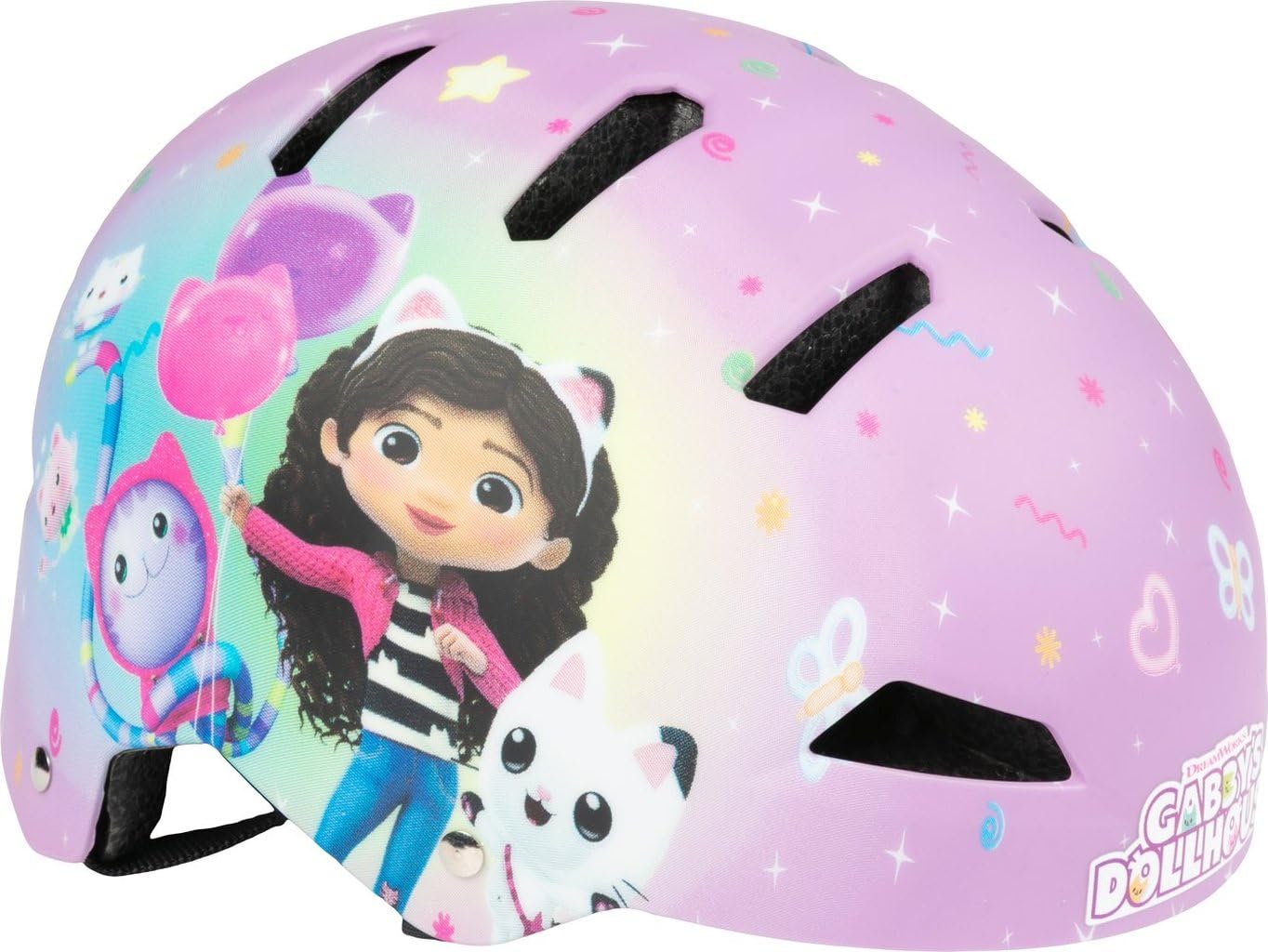 Street Helmet Gabby's Dollhouse XS kask rowerowy dla dziewczynek 48-52 cm, oficjalna grafika DreamWorks, lekki, wentylowany, regulowany pasek bezpieczeństwa dla dzieci