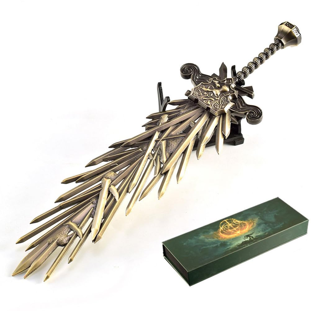 Elden Rings Grafted Blade Greatsword Replika, Metalowy Model Miecza 30 cm z Pudełkiem, Kolekcjonerska Dekoracja na Biurko, Prezent dla Fanów