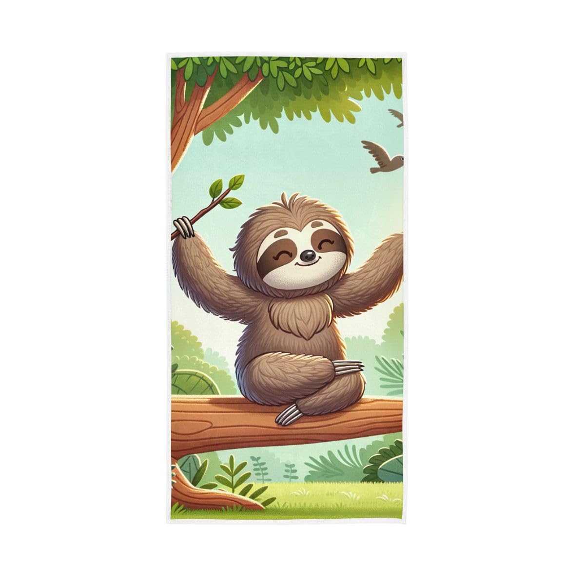 LSRCPD Yoga Sloth Cute Hand Towels, Hand Towels for Bathroom Clearance 15 x 30 Inches