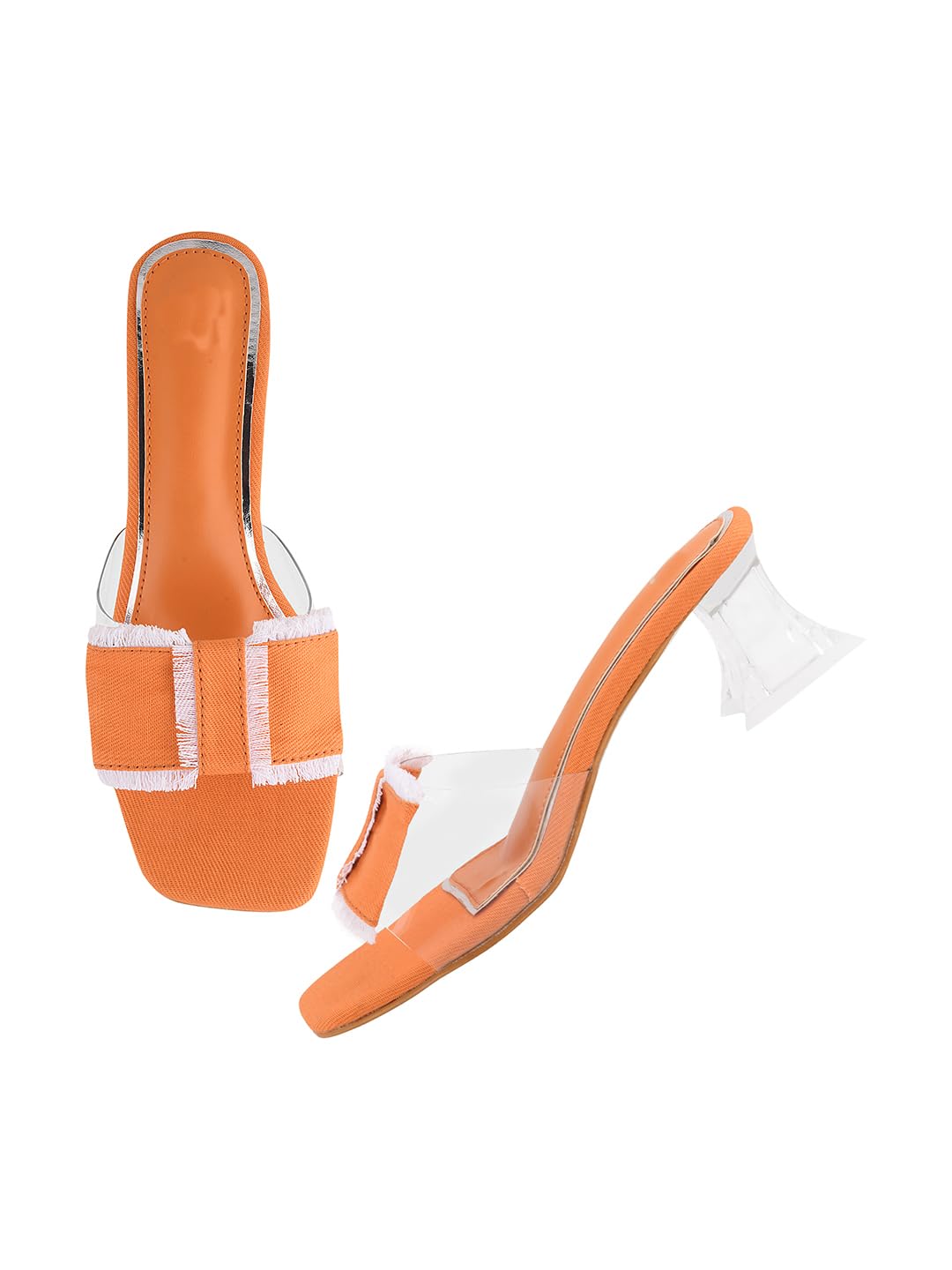 Selfiee Comfortable Stunning Transparent Slip-on Block Heels Chunky Heel Sandals for Women & Girls (B0D97KXKSY) Amazon Price History, Amazon Price Tracker