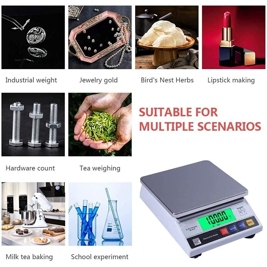 Bilancia analitica di precisione Digitale da Laboratorio 1 g/ 0,1 g/ 0,01 g da Cucina, Gioielli, Grammi, Batteria Ricaricabile (10 kg/1 g) ()