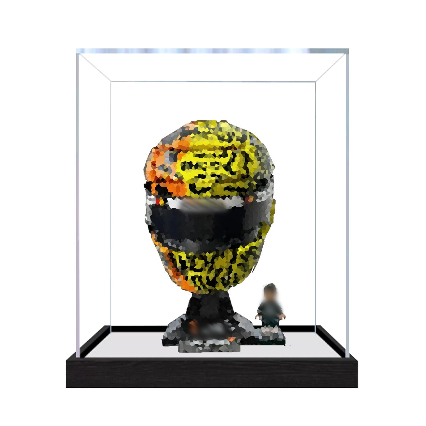 Acrylic Display Case for Le-go 43023 Helmet Model, Dustproof Display Box (display box only) (StyleC 2mm)