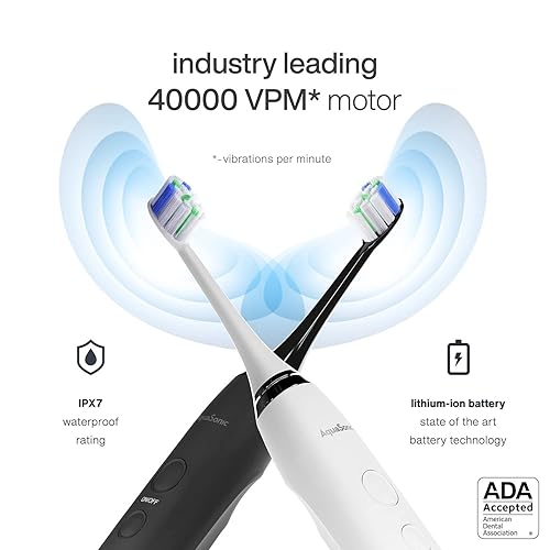 Miniatura 3 de AquaSonic DUO PRO - Cepillos de dientes eléctricos inteligentes ultra blanqueadores 40000 VPM Aceptado x ADA 4 modos con temporizador desinfección