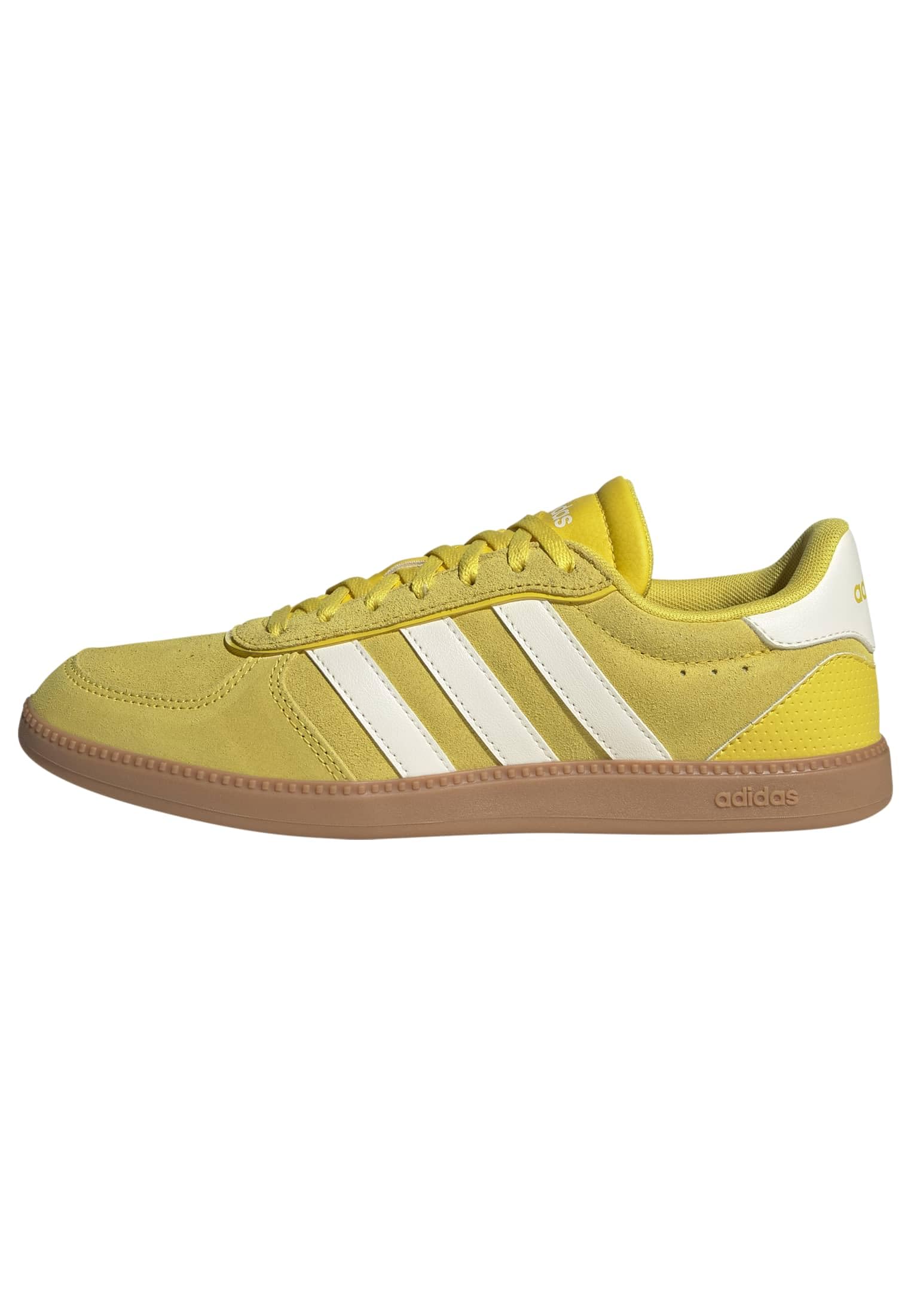 adidas Women's BREAKNET Sleek Shoes, Yellow/Off white/GUM10, 4.5 UK
