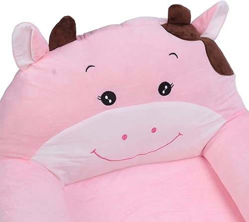 Miniatura 8 de TOPINCN Sofá plegable para niños, pequeño sofá plegable para niña, sofá cama plegable con diseño de vaca, diseño de dibujos animados rosa (doble