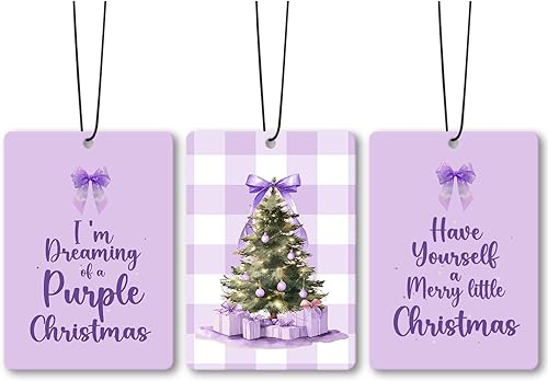 Miniatura 14 de Ambientador de coche Pink Merry Christmas Y'all Santa, accesorios de 3 piezas, ambientadores colgantes de preppy para decoración para armario y